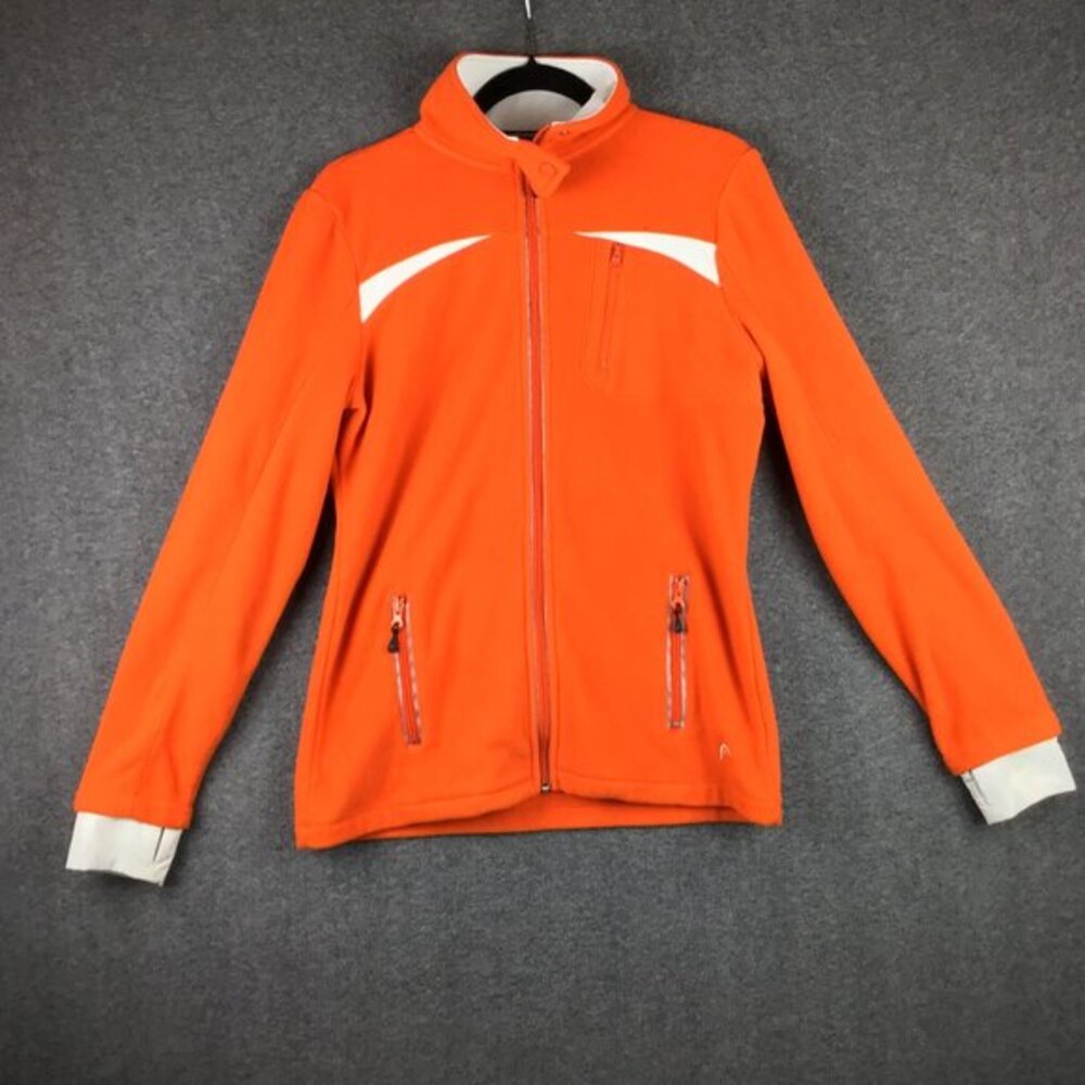 Head Womens Activewear Track‎ Jacket Orange Zip Front Pockets Tennis Sz L
